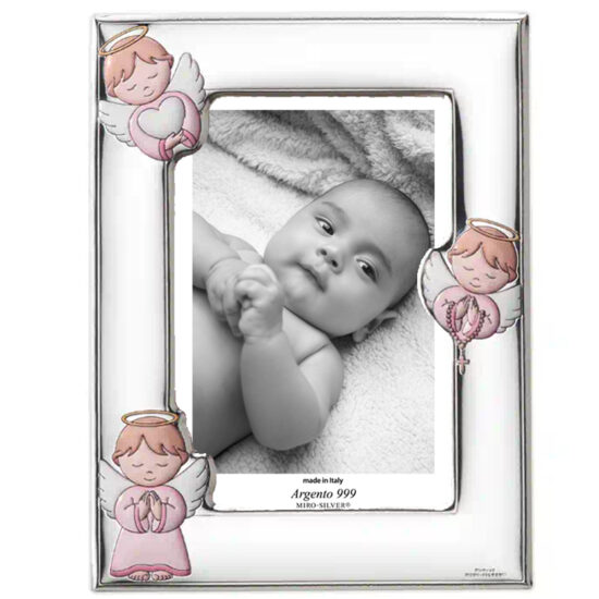 Rama Foto Argint Bebelusi 13x18 cm Ingeras Roz