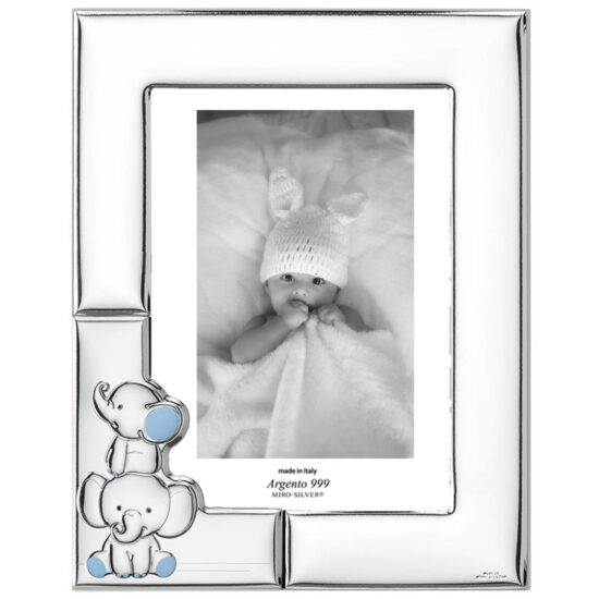 Rama Foto Argint Bebelusi 13x18 cm cu Elefantei Bleu
