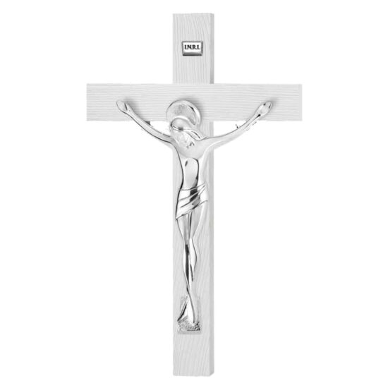 Cruce Lemn si Crucifix Argint 23 cm
