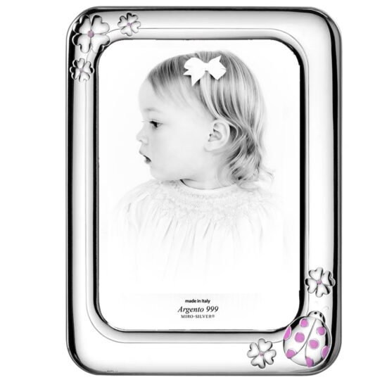 Rama Foto Argint Bebelusi 9x13cm Buburuza Roz