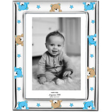 Rama Foto Bebelusi Argint 09x13 cm cu Ursuleti Bleu