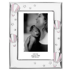 Rama Foto Argint Bebelusi 13x18 cm Balon Roz