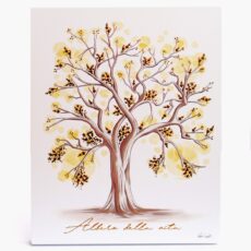 Tablou Pomul Vietii cu Decoratiuni Aurii 15x19.5 cm