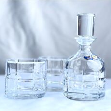 Set 2 Pahare Whisky Cristal Bohemia cu Sticla