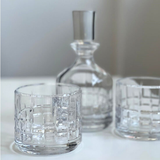 Set 2 Pahare Whisky Cristal Bohemia cu Sticla Dover