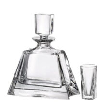 Set Pahare Tuica/Lichior Cristal Bohemia cu Sticla Kathrene