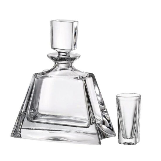 Set Pahare Tuica/Lichior Cristal Bohemia cu Sticla Kathrene