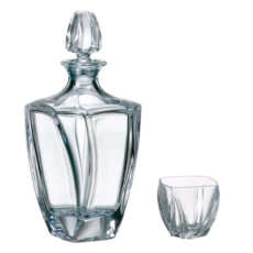 Set Pahare Cristal Bohemia cu Sticla Whisky Neptune