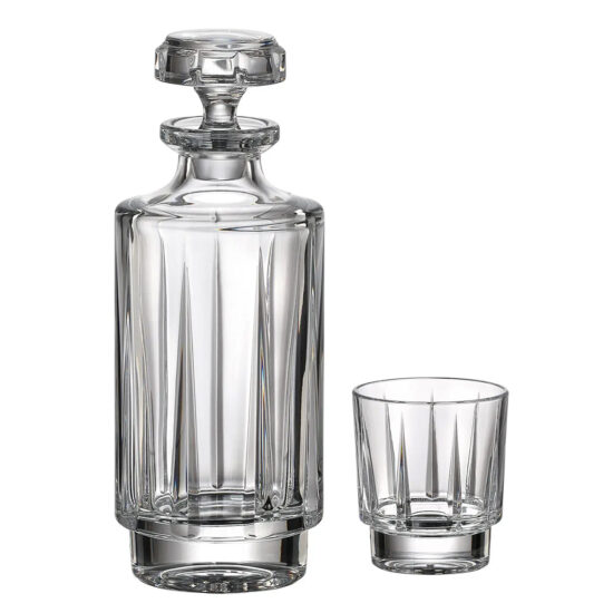 Set Pahare Cristal Bohemia cu Sticla Whisky Olivia